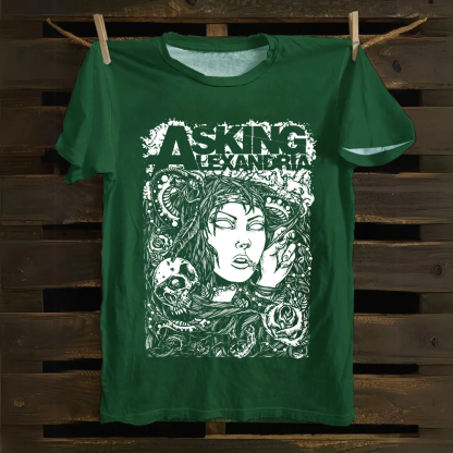 Unisex Vintage  Asking Alexandria Band  Cotton T-Shirt