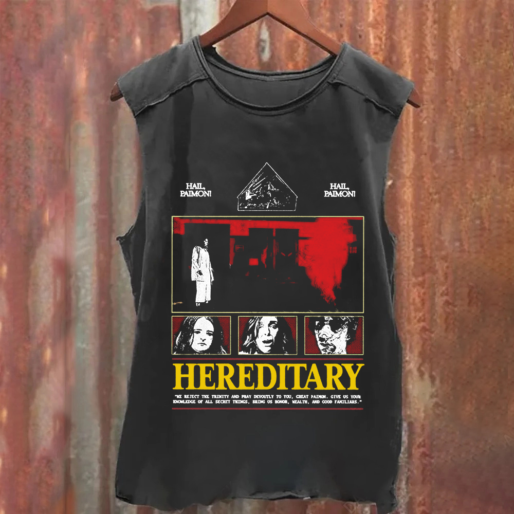 Unisex Vintage Washed Hereditary Horror Movie  Tank Top