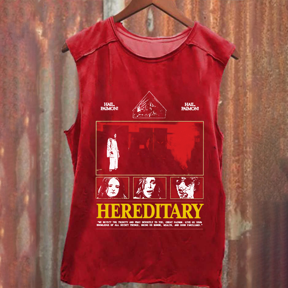 Unisex Vintage Washed Hereditary Horror Movie  Tank Top