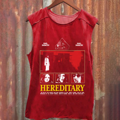 Unisex Vintage Washed Hereditary Horror Movie  Tank Top