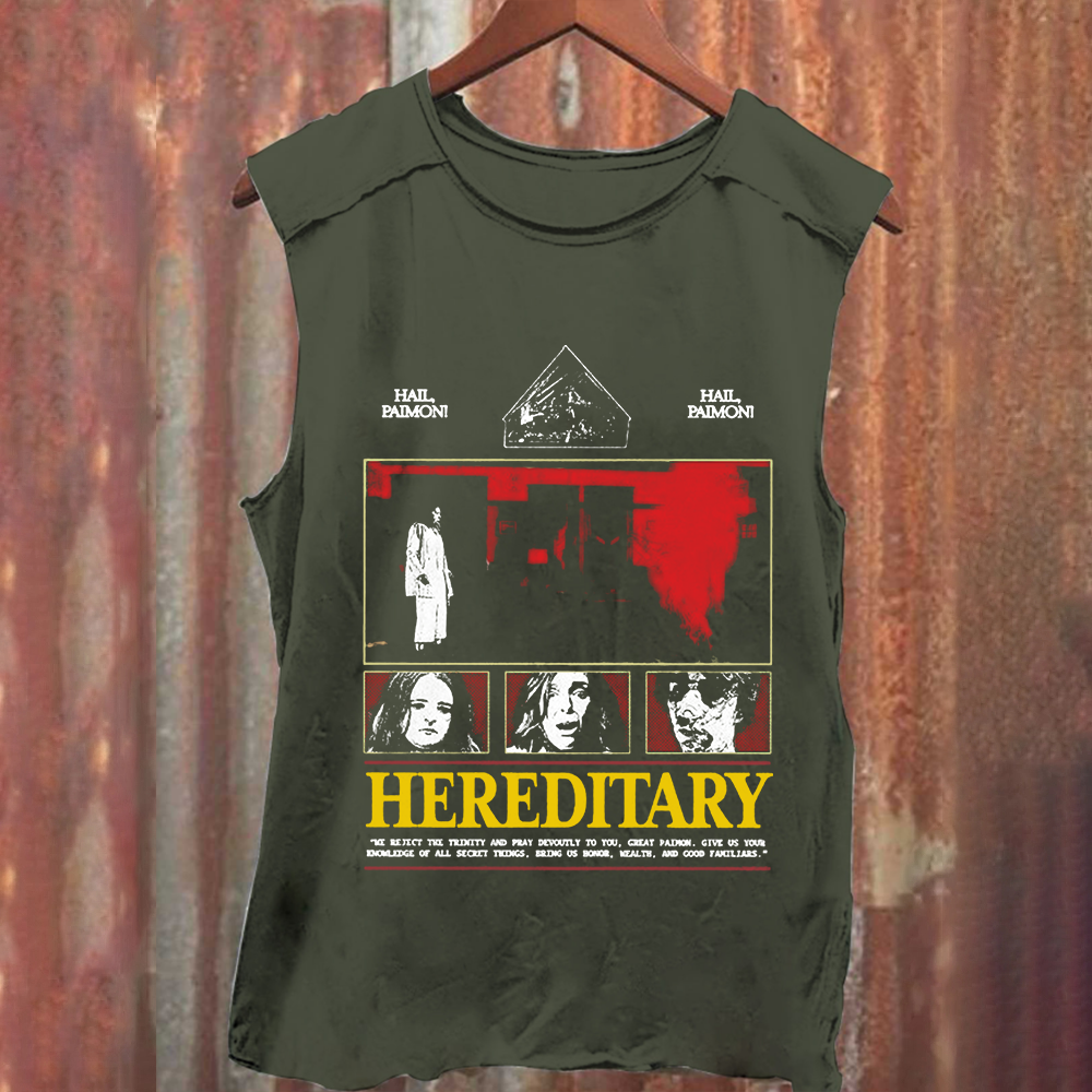 Unisex Vintage Washed Hereditary Horror Movie  Tank Top