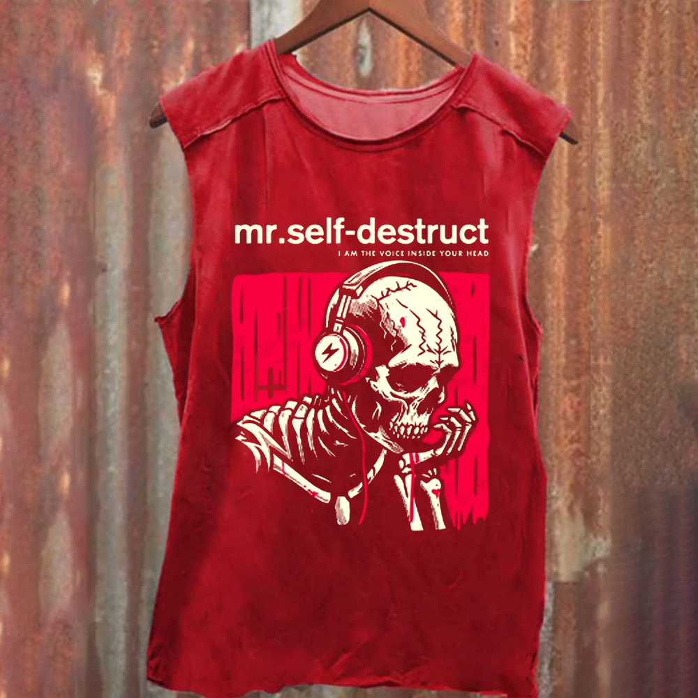 Unisex Washed Nine Inch Nails Mr Self Destruct Music Tank Top