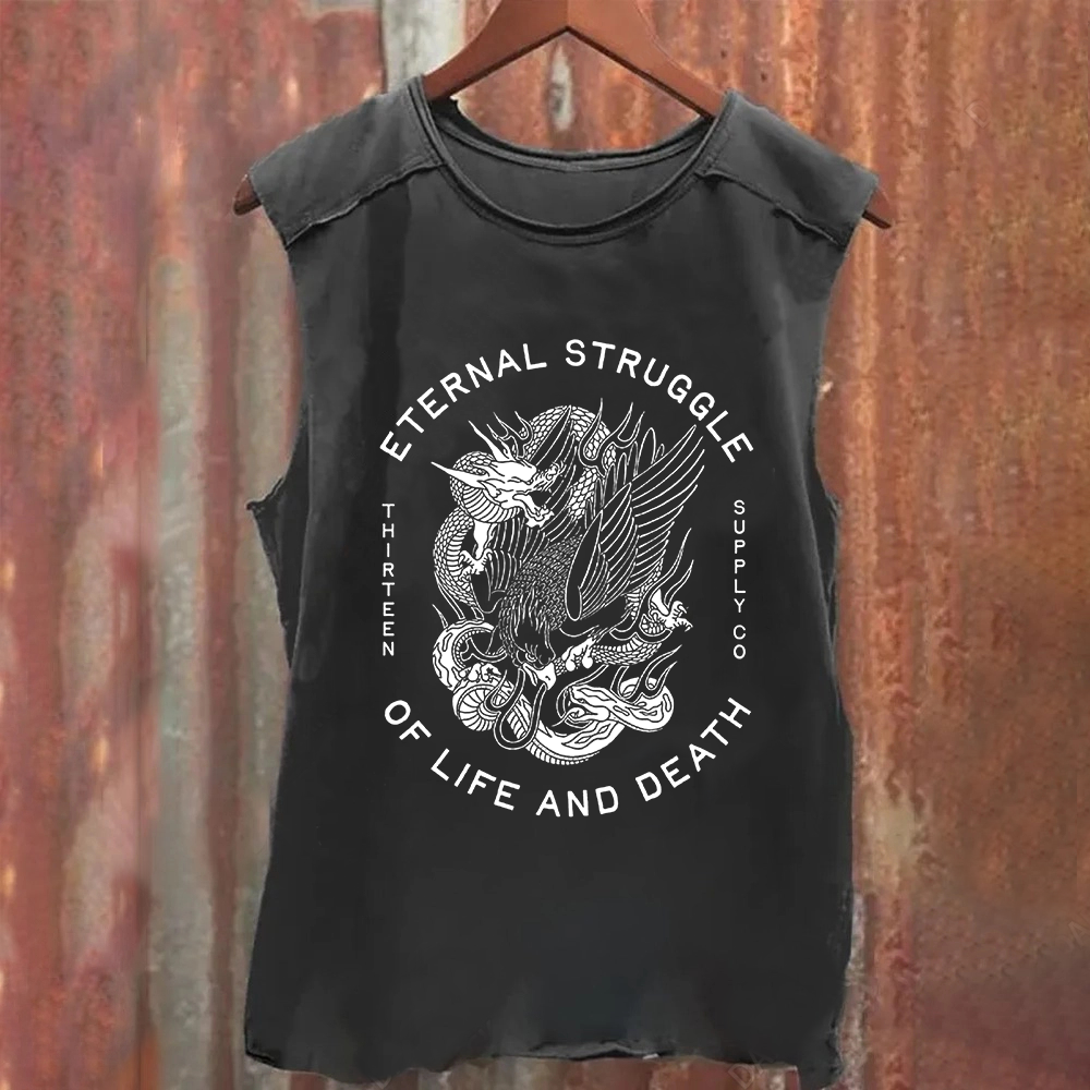 Unisex Vintage Washed Eternity Art Tank Top