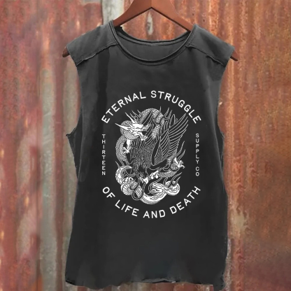 Unisex Vintage Washed Eternity Art Tank Top