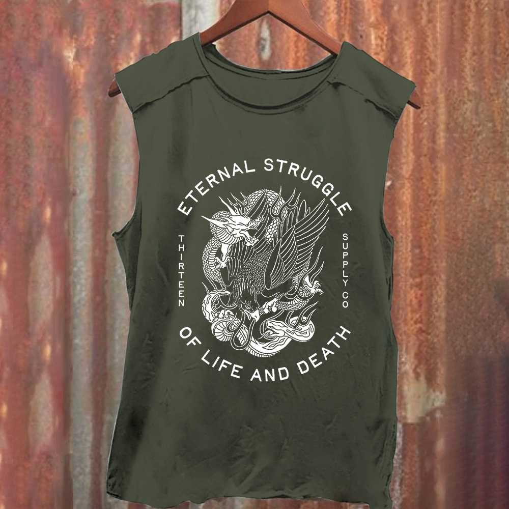Unisex Vintage Washed Eternity Art Tank Top
