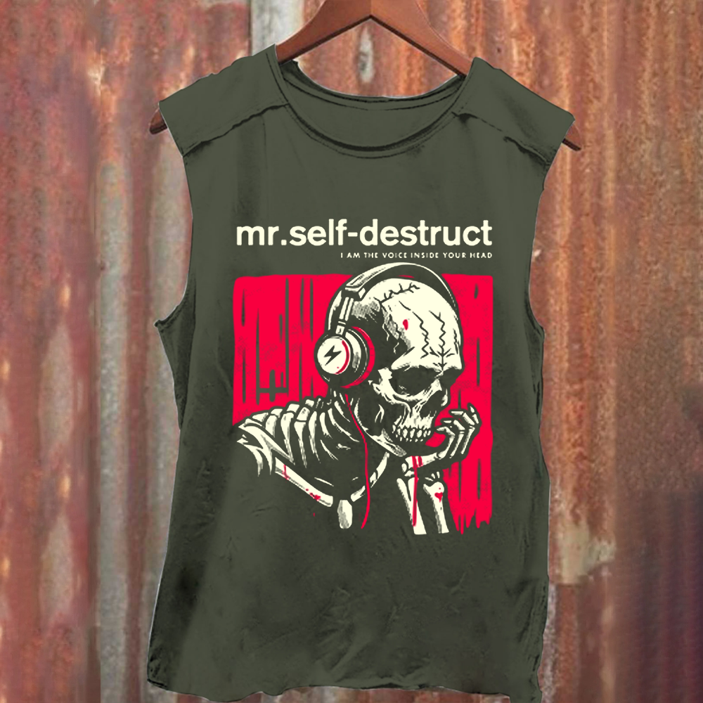 Unisex Washed Nine Inch Nails Mr Self Destruct Music Tank Top