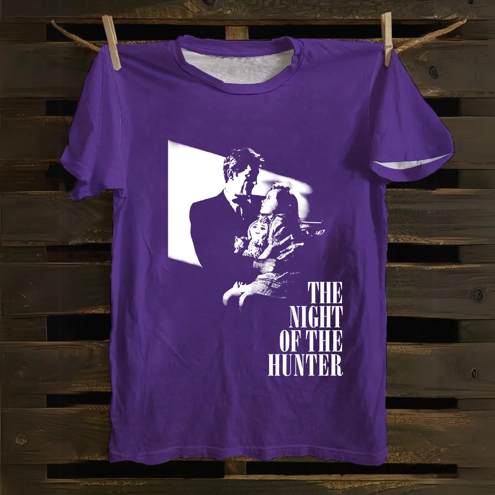 Unisex Vintage  The Night of the Hunter Horror Movie Cotton T-Shirt