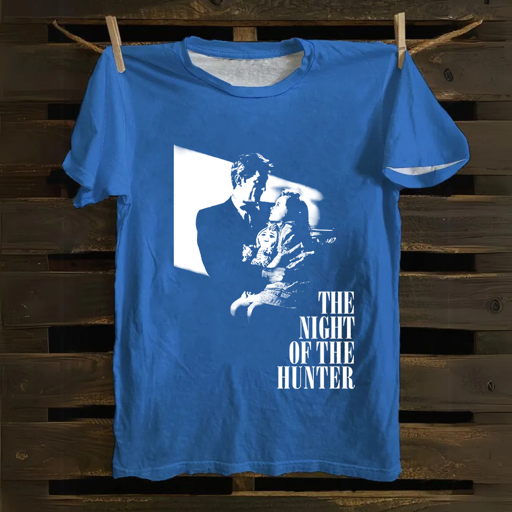 Unisex Vintage  The Night of the Hunter Horror Movie Cotton T-Shirt