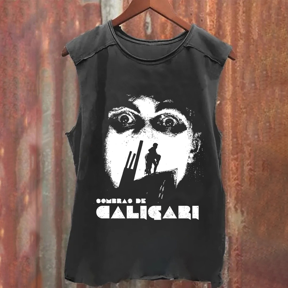 Unisex Vintage Washed Cab-i-net of Dr. Cali-gari Tank Top