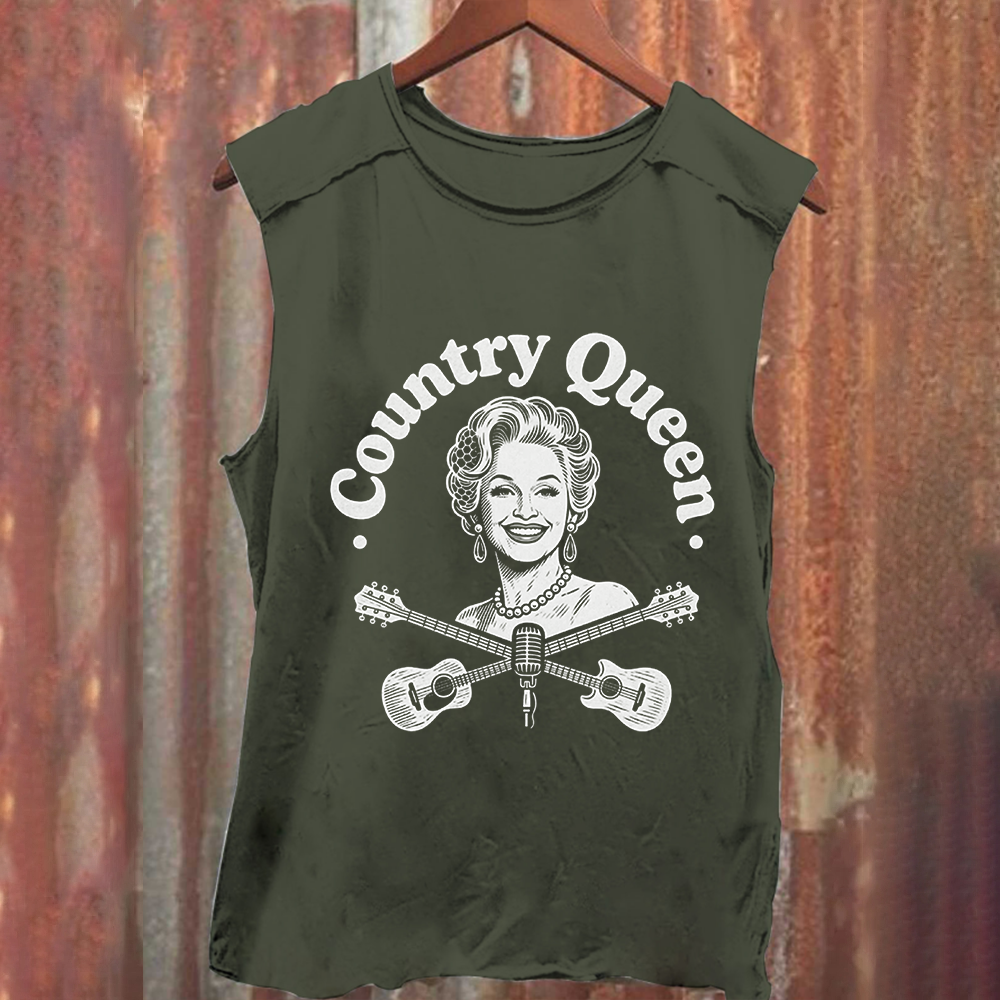 Unisex Vintage Washed Dolly Parton Singer Tank Top