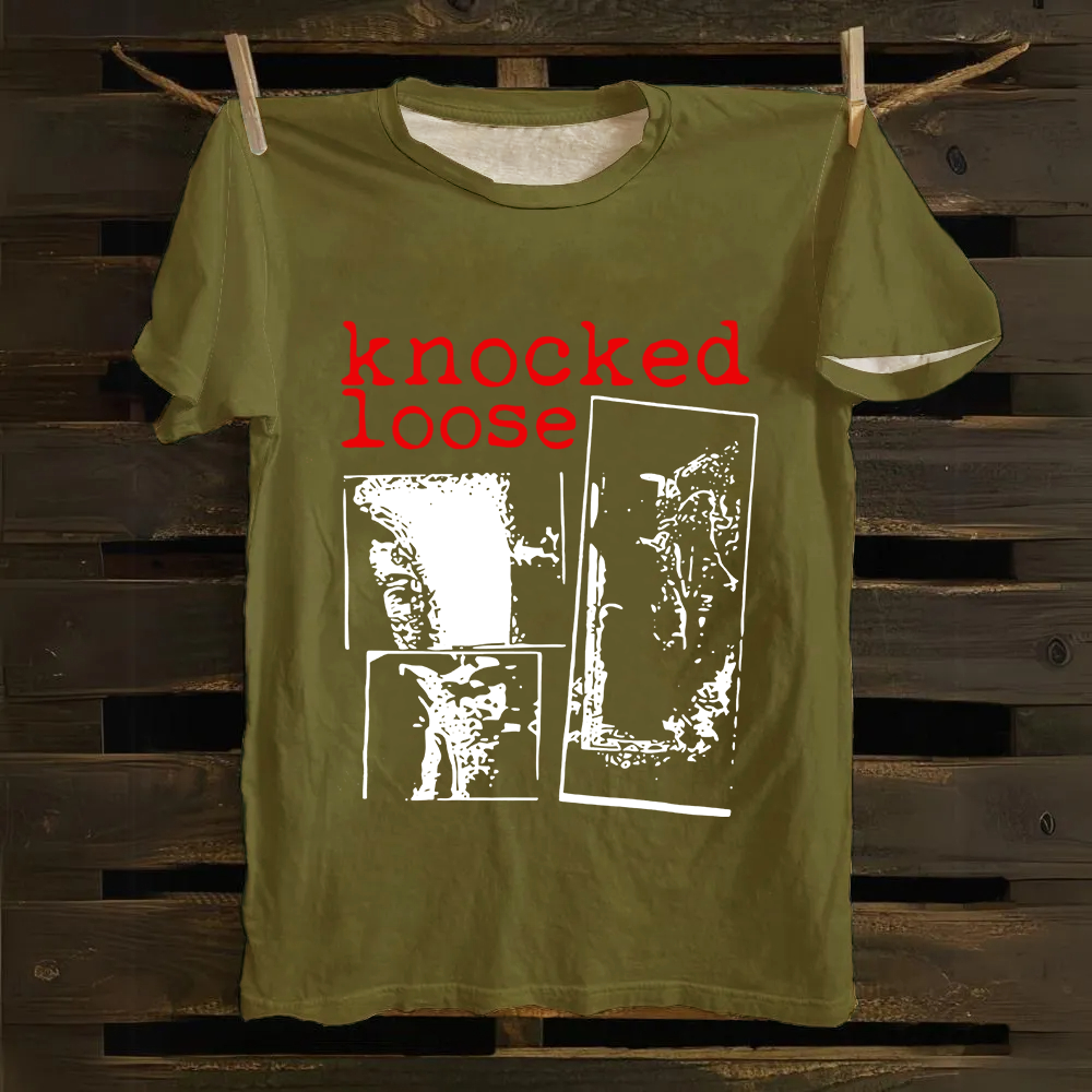 Unisex Vintage Knocked Loose Band Cotton T-Shirt