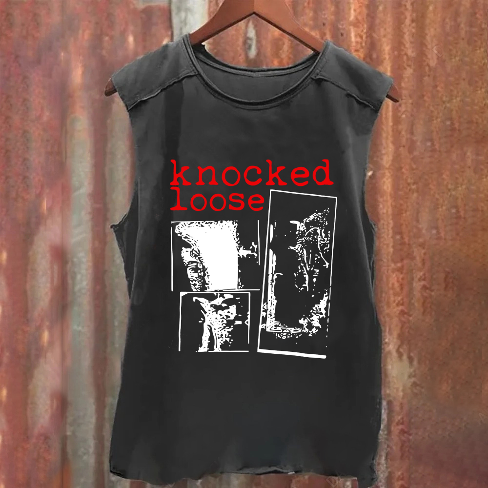 Unisex Vintage Washed Knocked Loose Band Tank Top