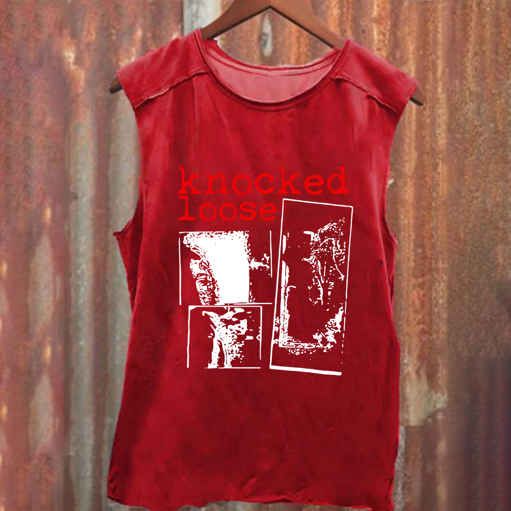 Unisex Vintage Washed Knocked Loose Band Tank Top