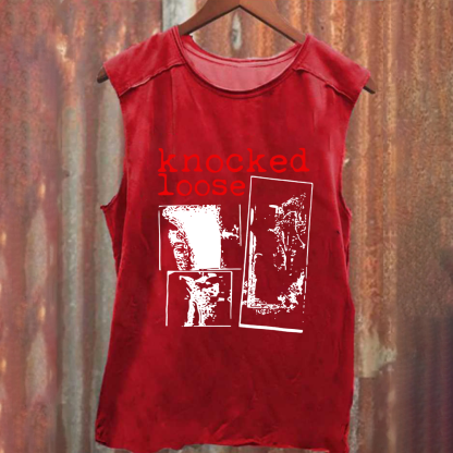 Unisex Vintage Washed Knocked Loose Band Tank Top