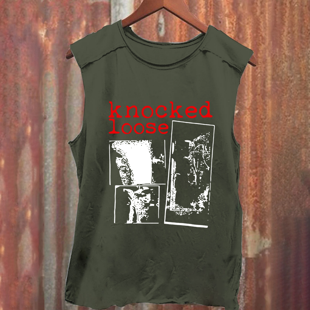 Unisex Vintage Washed Knocked Loose Band Tank Top
