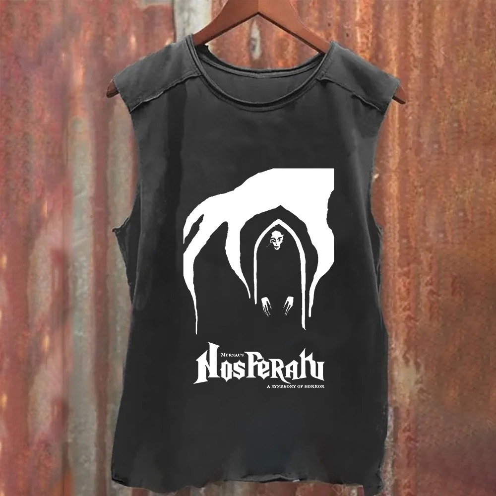 Unisex Vintage Washed Nosferatu Horror Movie Tank Top