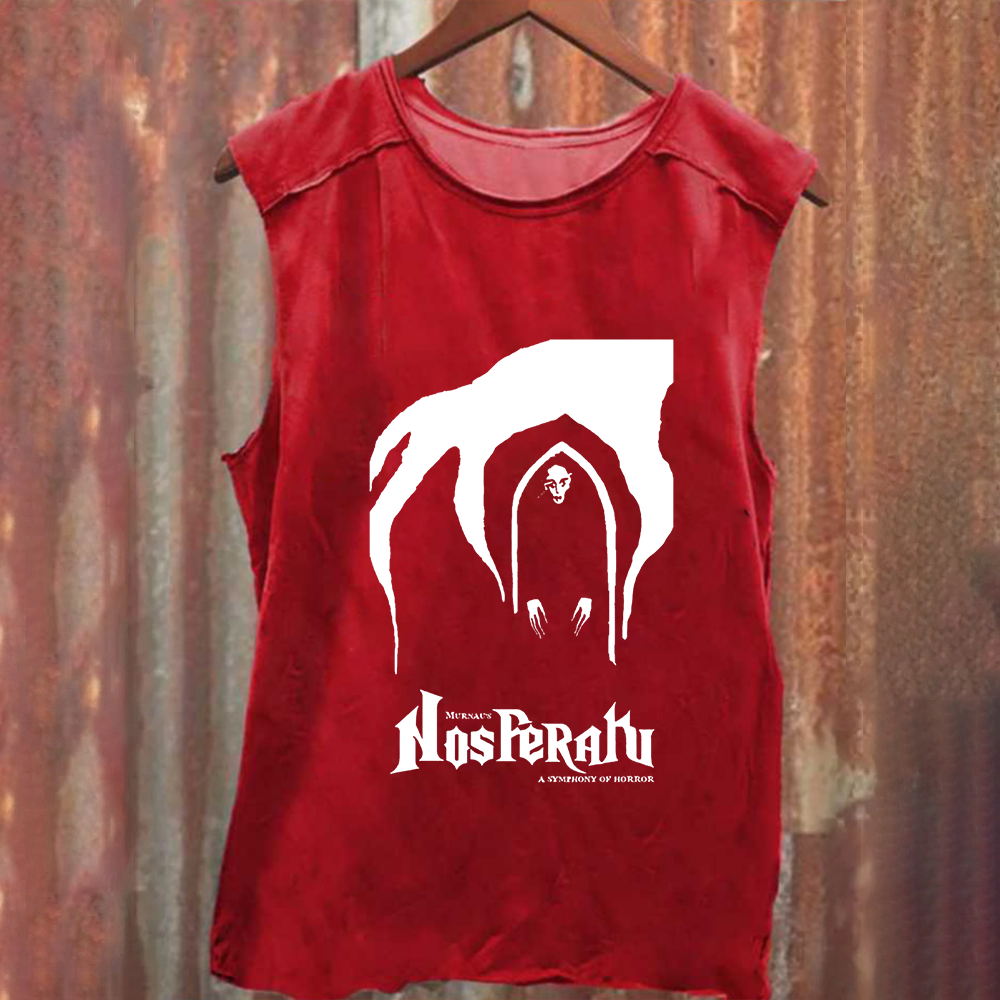 Unisex Vintage Washed Nosferatu Horror Movie Tank Top