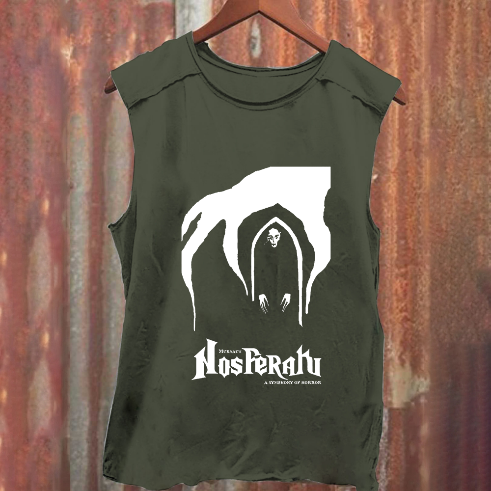 Unisex Vintage Washed Nosferatu Horror Movie Tank Top