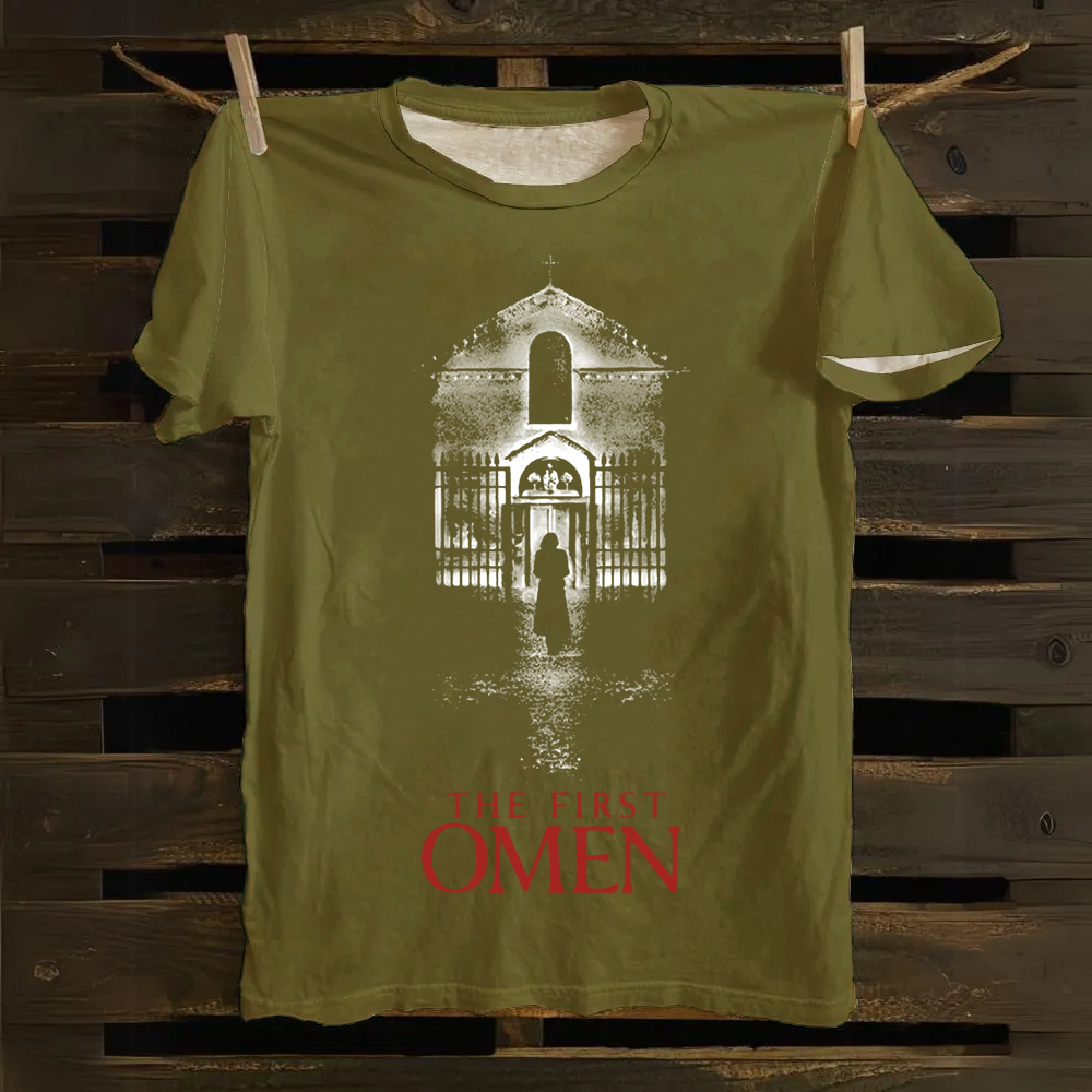 Unisex Vintage The Firts Omen Horror Movie  Cotton T-Shirt