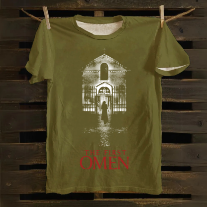 Unisex Vintage The Firts Omen Horror Movie  Cotton T-Shirt
