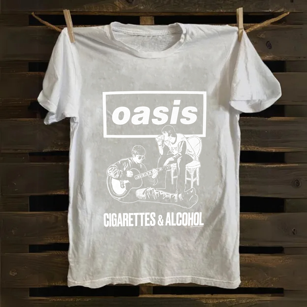 Unisex Vintage Oasis Band Cotton T-Shirt