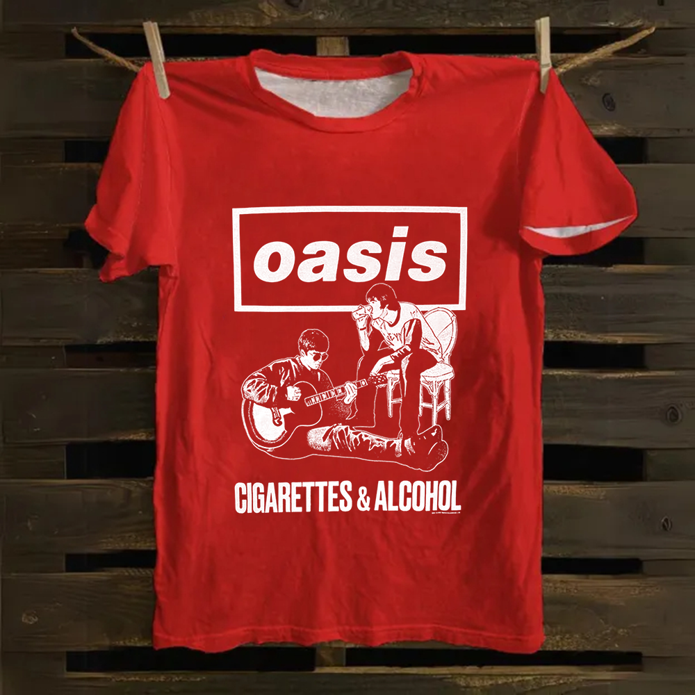 Unisex Vintage Oasis Band Cotton T-Shirt