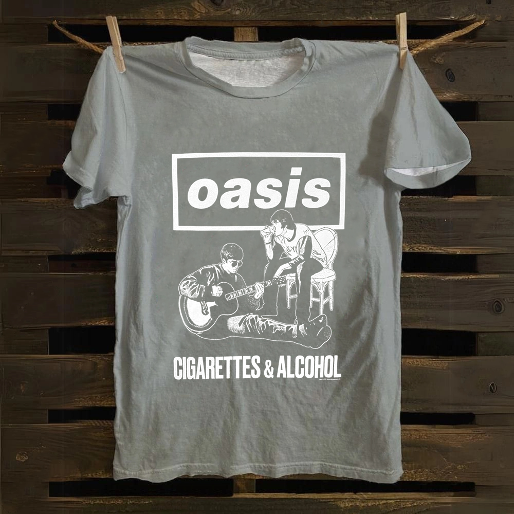 Unisex Vintage Oasis Band Cotton T-Shirt