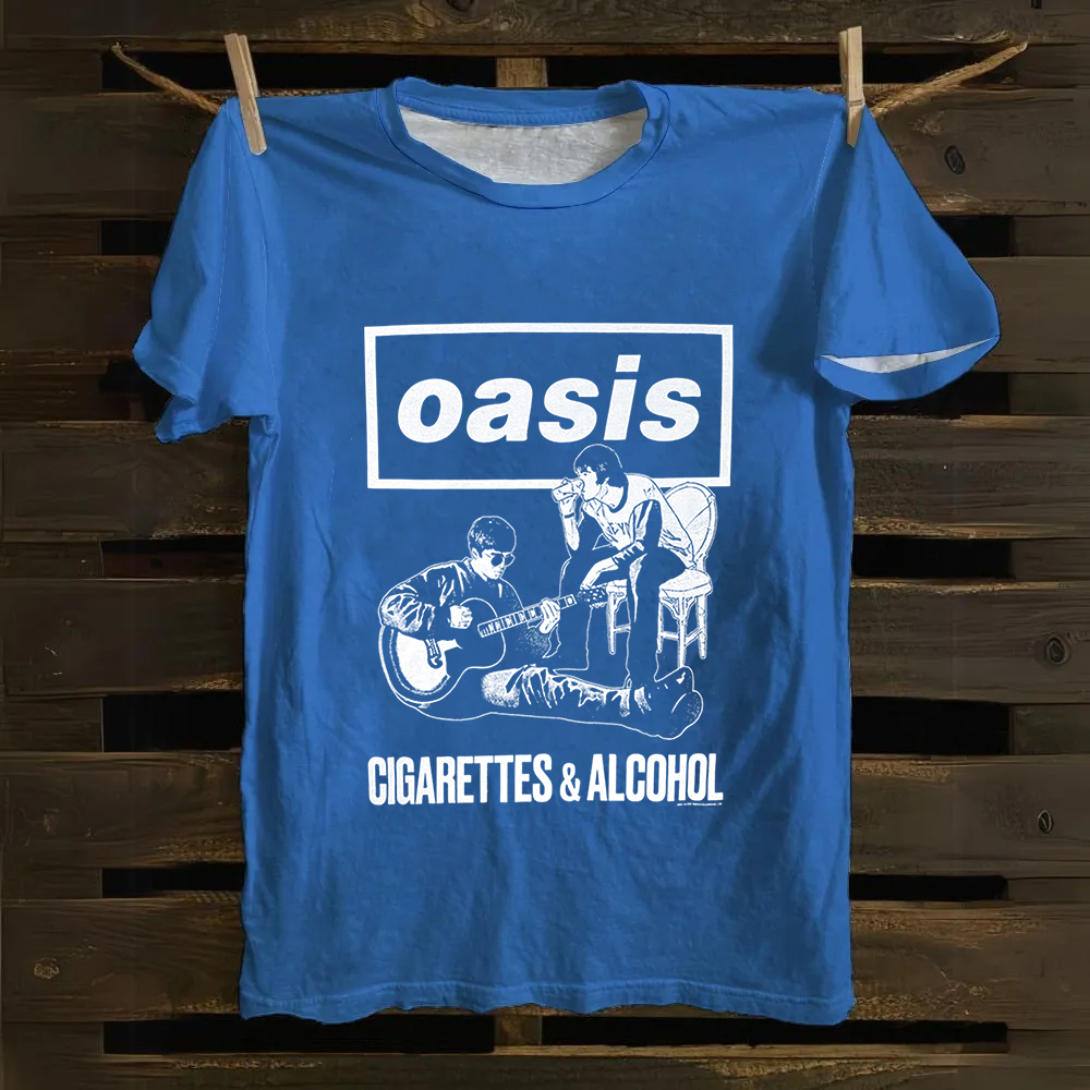 Unisex Vintage Oasis Band Cotton T-Shirt