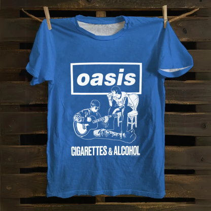 Unisex Vintage Oasis Band Cotton T-Shirt
