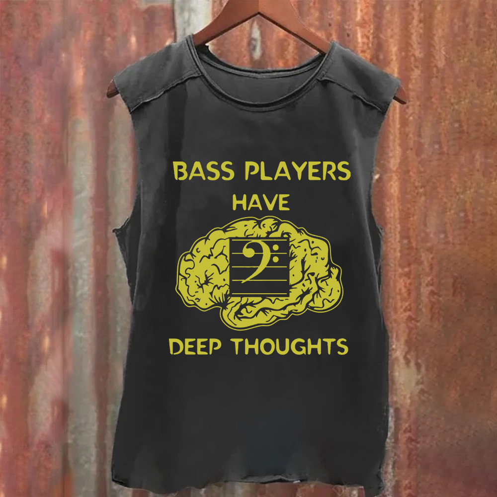 Unisex Vintage Washed Bass Player Tank Top
