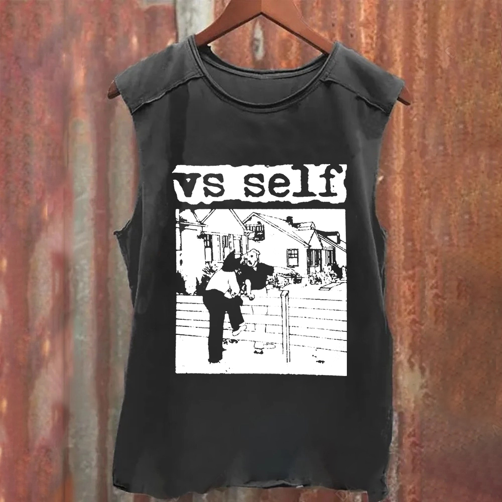 Unisex Vintage Washed Vs Self Singer Tank Top