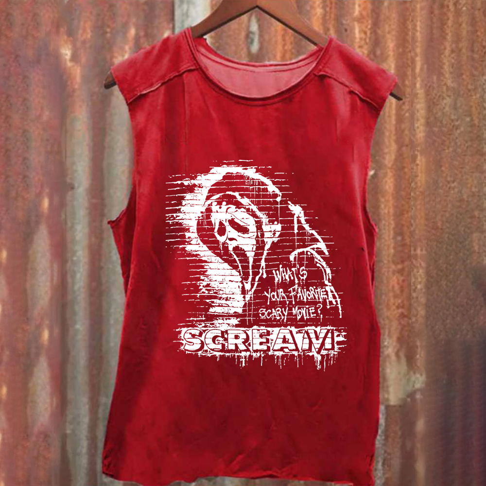 Unisex Vintage Washed Scream horror movie Tank Top