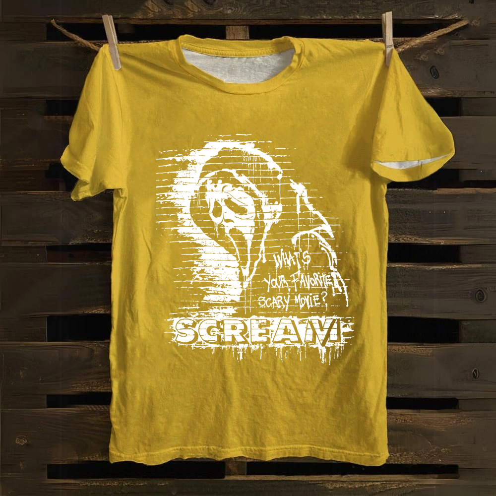 Unisex Vintage Scream horror movie Cotton T-Shirt