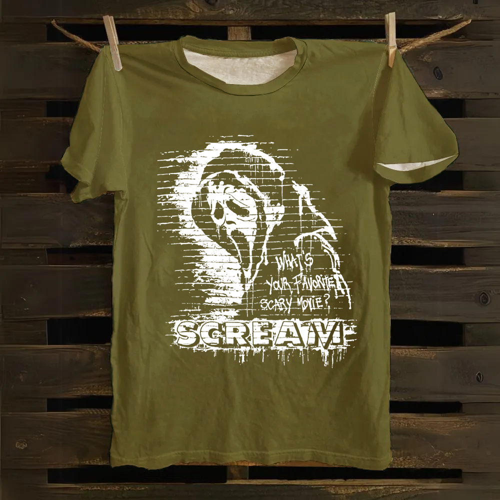 Unisex Vintage Scream horror movie Cotton T-Shirt