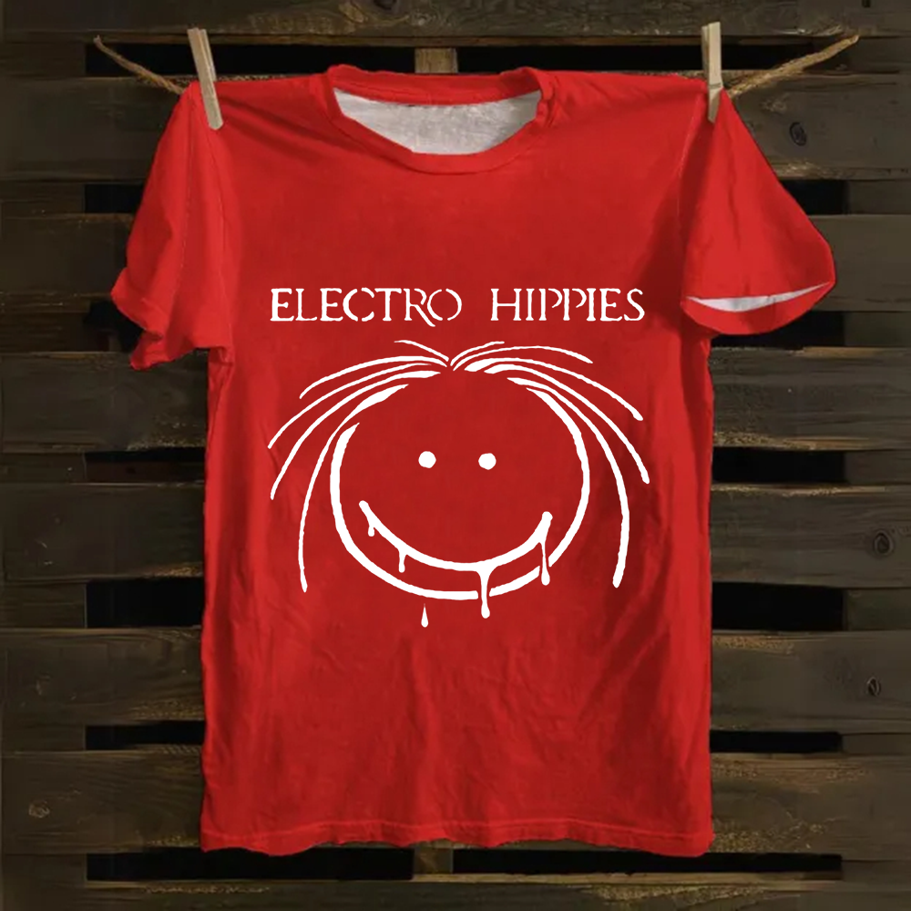 Unisex Vintage Electro Hippies Punk Band  Cotton T-Shirt