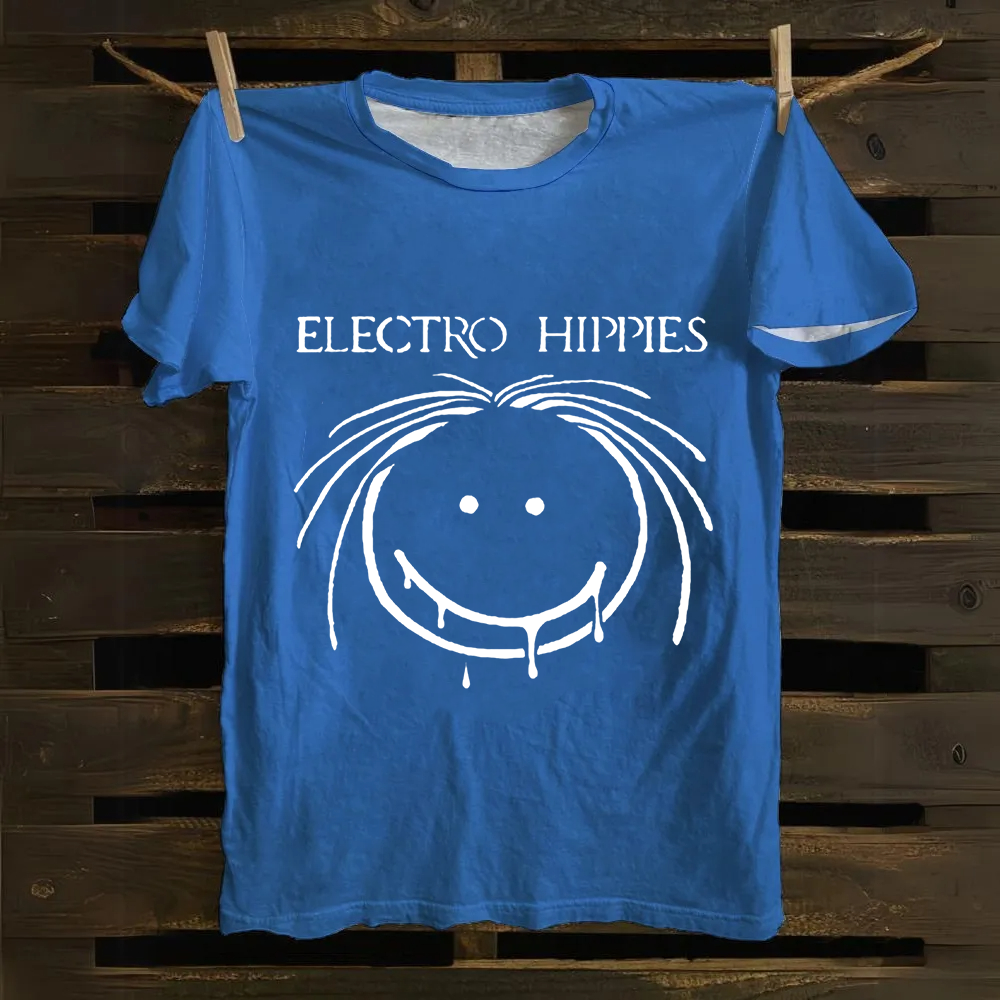 Unisex Vintage Electro Hippies Punk Band  Cotton T-Shirt