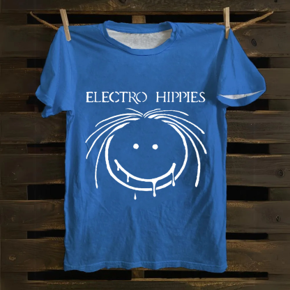 Unisex Vintage Electro Hippies Punk Band  Cotton T-Shirt