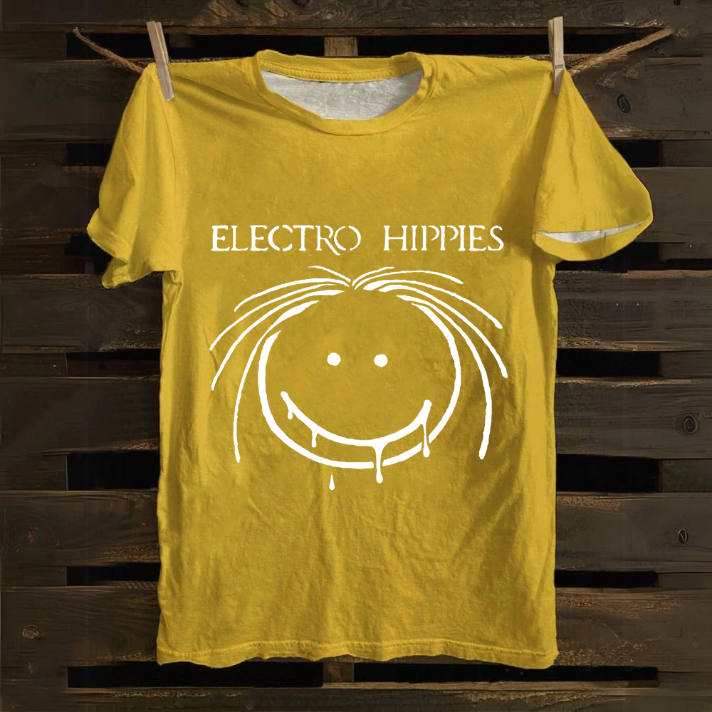 Unisex Vintage Electro Hippies Punk Band  Cotton T-Shirt