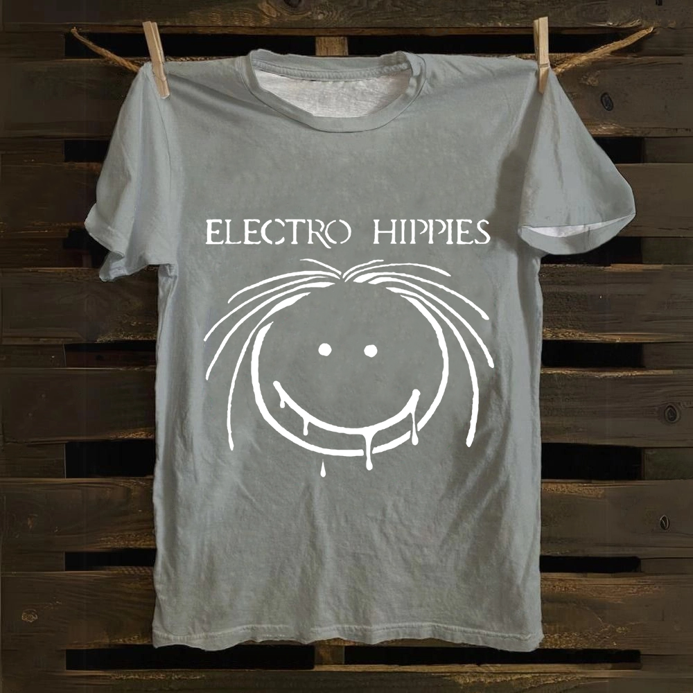 Unisex Vintage Electro Hippies Punk Band  Cotton T-Shirt