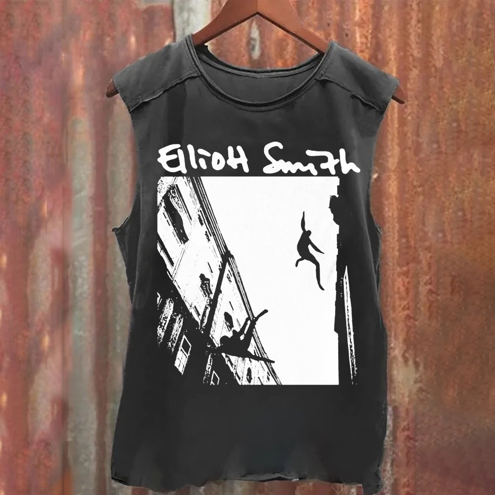 Unisex Washed Elliot Smith Singer Tank Top