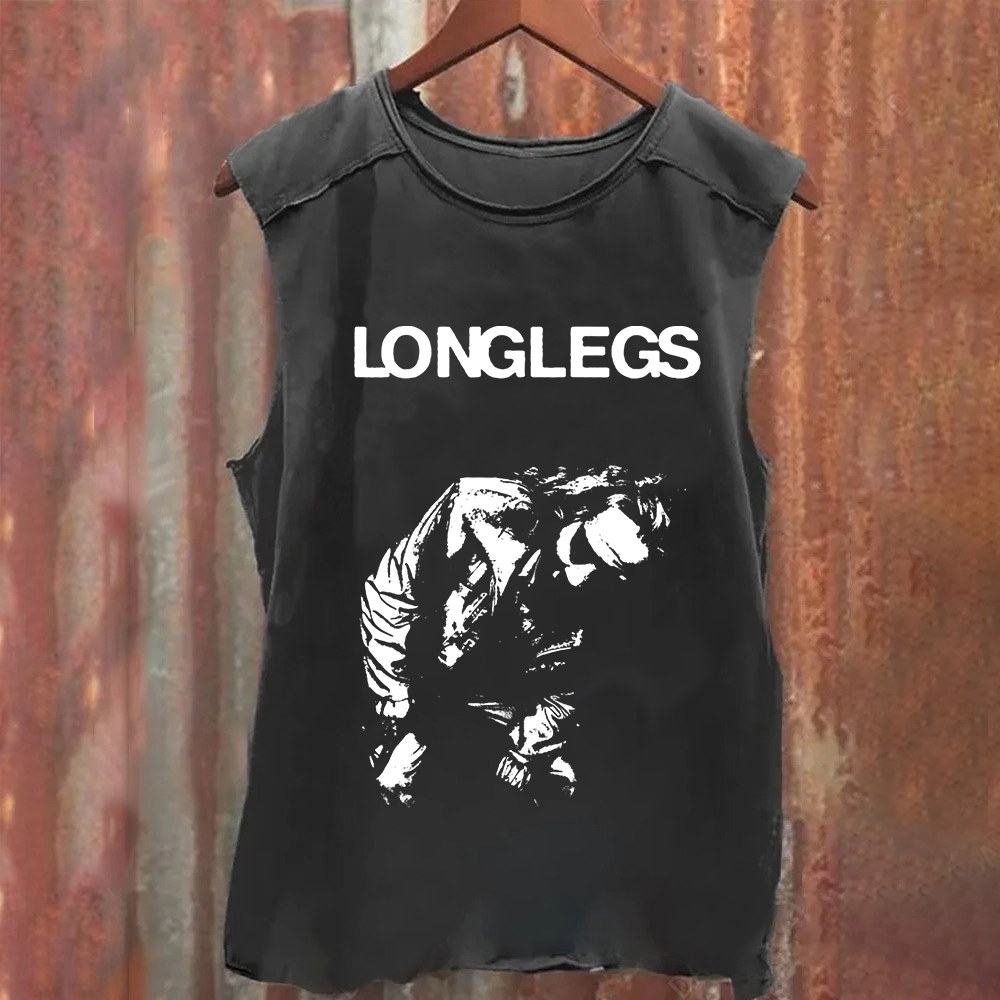 Unisex Vintage Washed Longlegs Horror Movie Tank Top