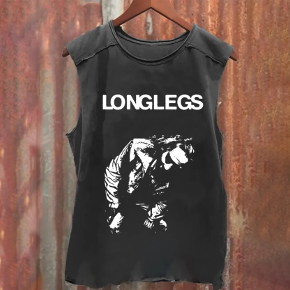 Unisex Vintage Washed Longlegs Horror Movie Tank Top