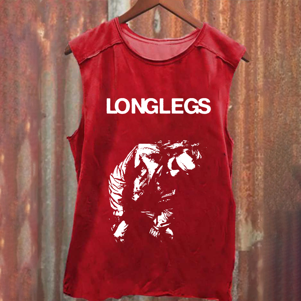 Unisex Vintage Washed Longlegs Horror Movie Tank Top