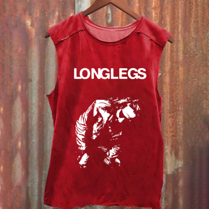 Unisex Vintage Washed Longlegs Horror Movie Tank Top