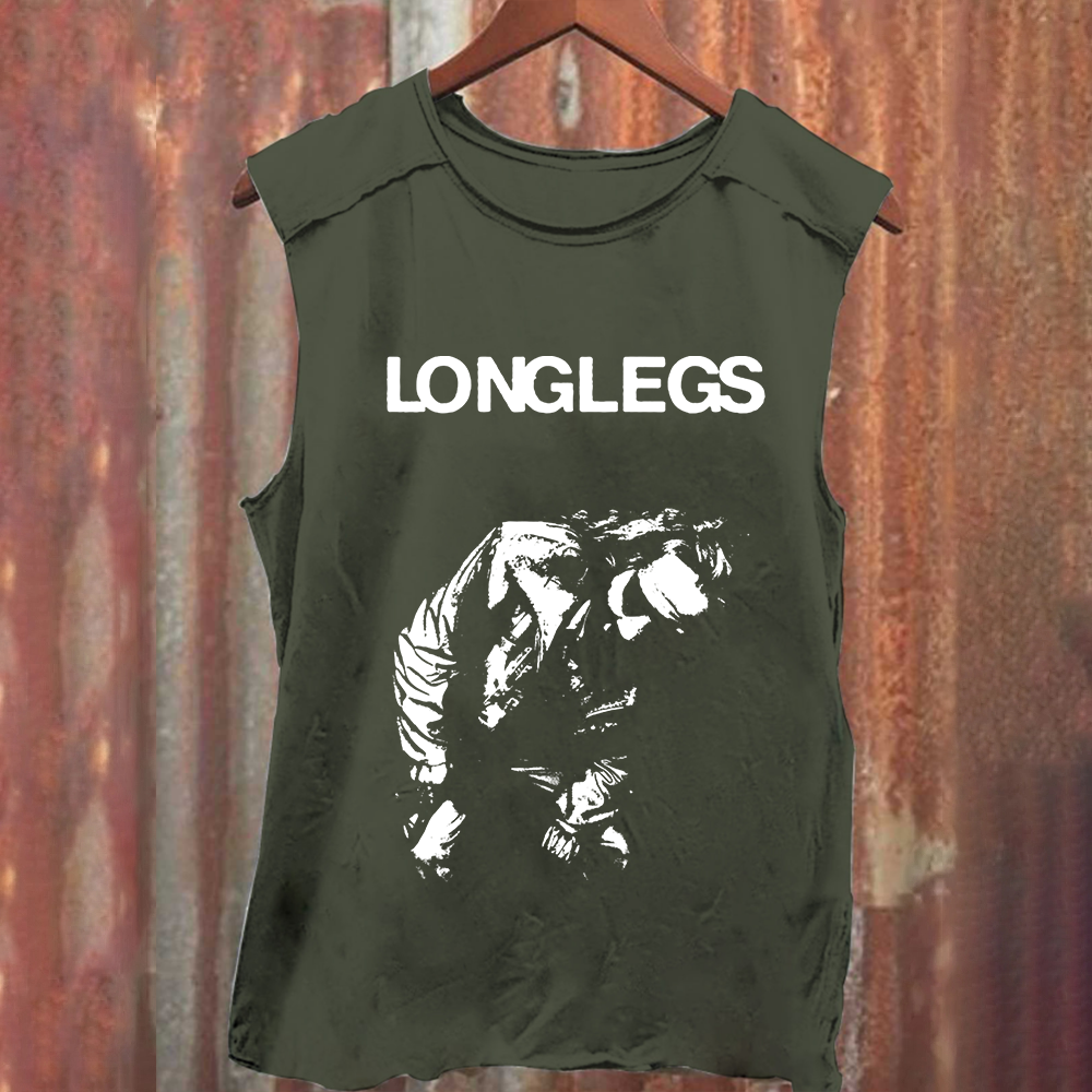 Unisex Vintage Washed Longlegs Horror Movie Tank Top