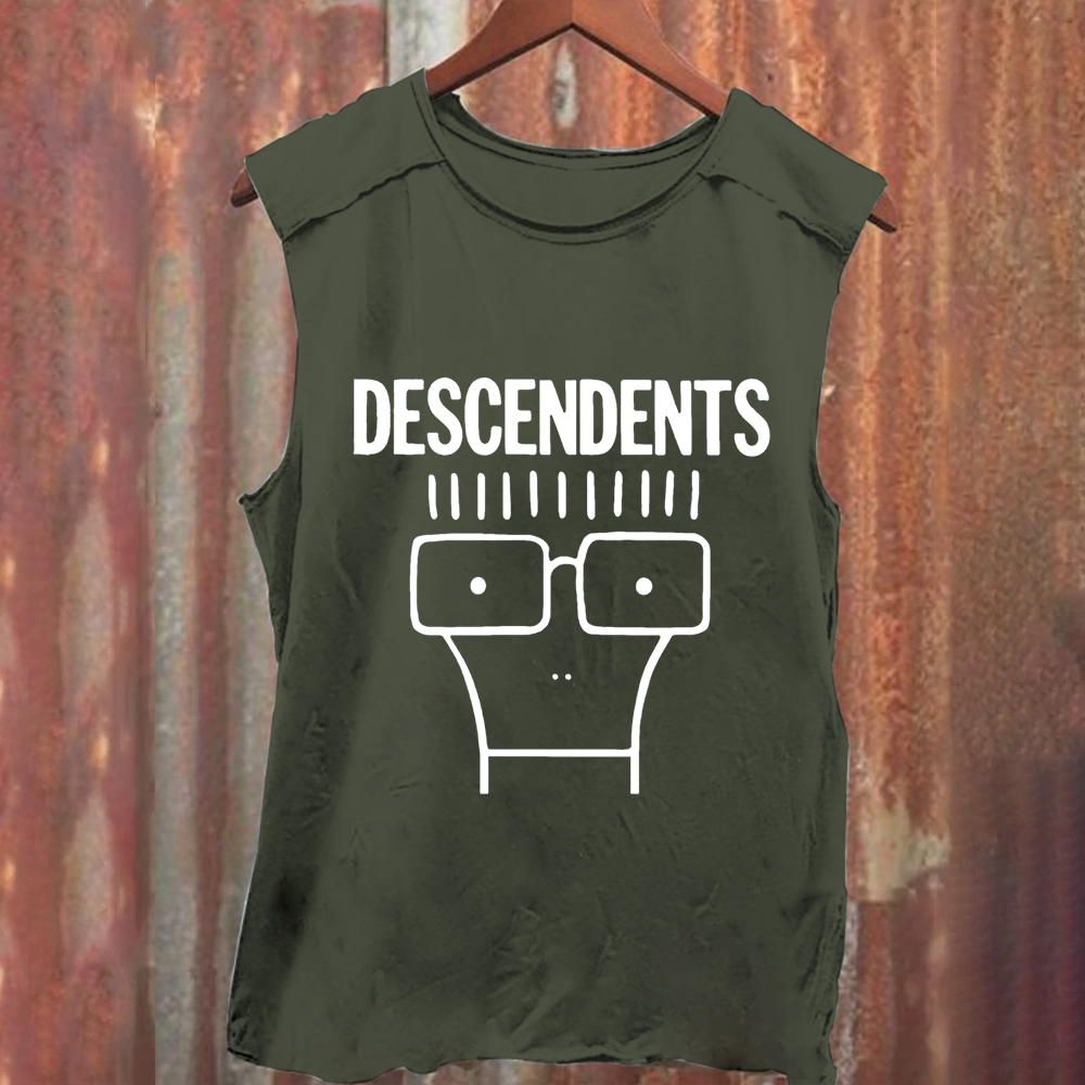 Unisex Vintage Washed Descendents Punk Rock Band Tank Top