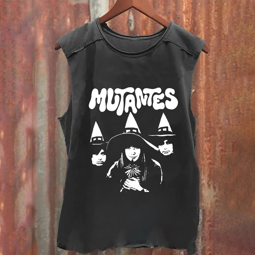 Unisex Vintage Washed Os Mutantes Rock Band Tank Top