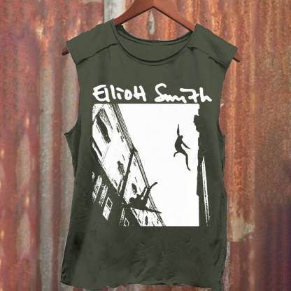 Unisex Washed Elliot Smith Singer Tank Top