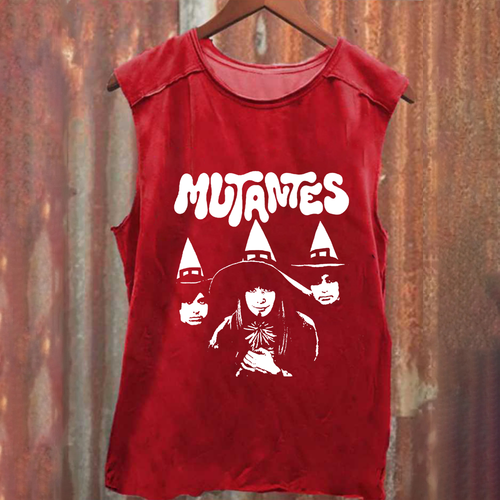 Unisex Vintage Washed Os Mutantes Rock Band Tank Top