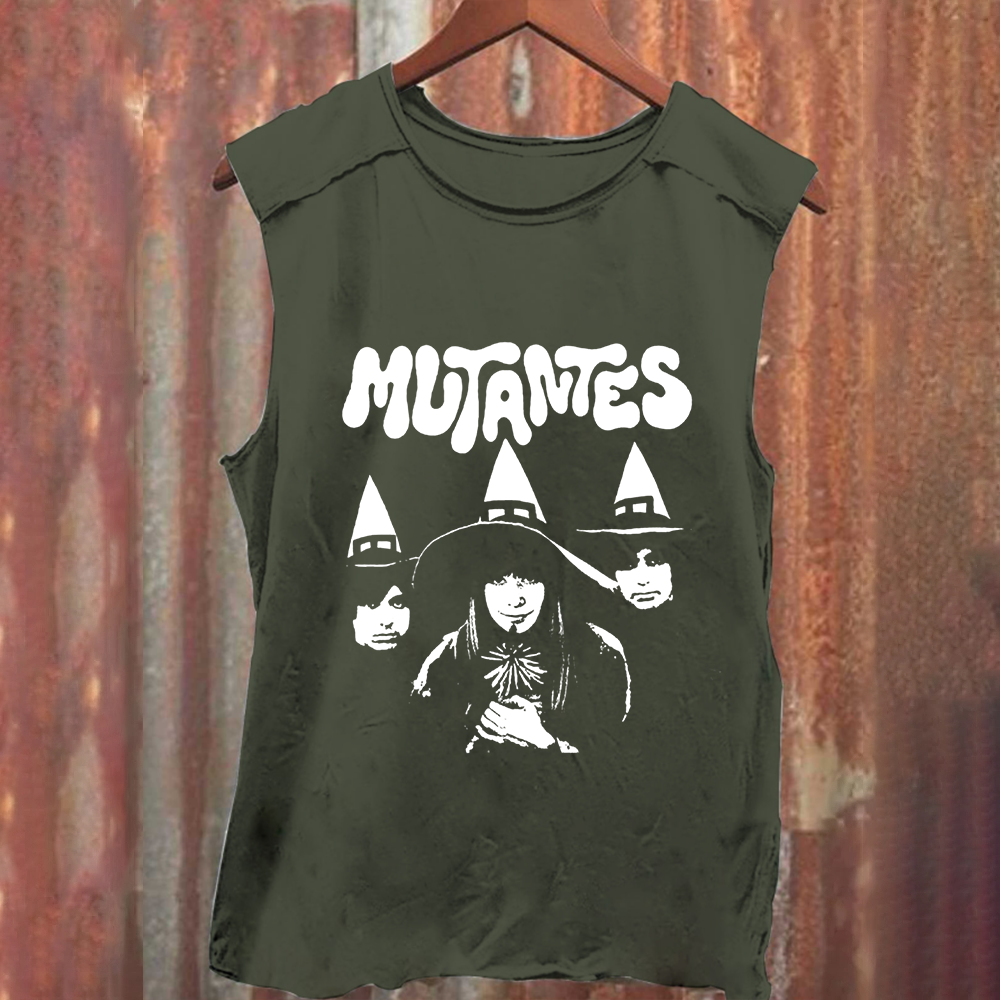 Unisex Vintage Washed Os Mutantes Rock Band Tank Top
